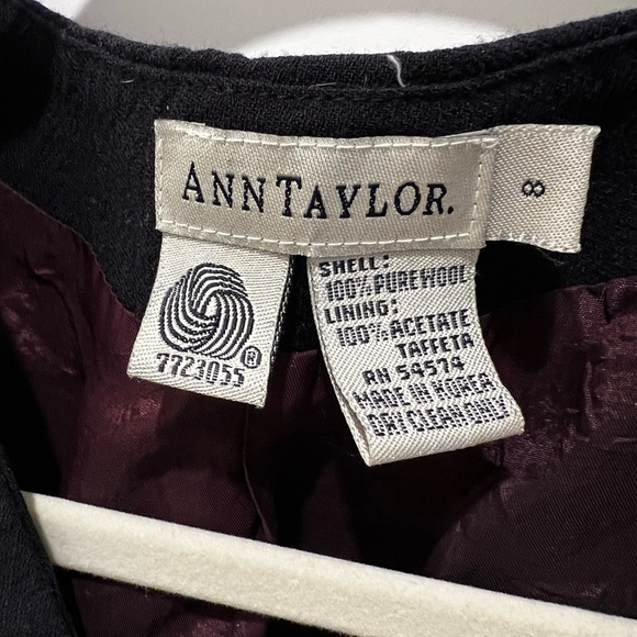 Ann Taylor Vintage Black Wool Vest Size 8 - Picture 7 of 8